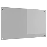 vidaXL Küchenrückwand Hellgrau 90 x 50 x 0,6 cm Gehärtetes Glas, Moderner Küchenstil, Coole Rückwand, hitzebeständiger Schutz, Glasplatte, einfache Reinigung für Deine Kochzone
