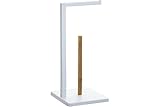 Marca: Five FIVE Portarrollos-reserva Natureo blanco, Metal/bambú, 64,5x20x20 cm