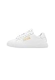 VERSACE JEANS COUTURE Woman White Leather Sneakers with Gold Logo and Lightweight Sole 72VA3SG7 (7, Numeric_7)