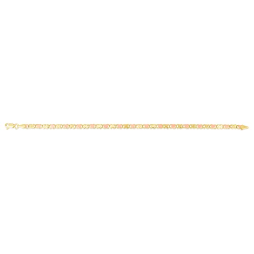 Floreo 10k Yellow Gold XOXO X and Heart Double Link Bracelet, 3.5mm3
