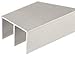 CRL Brushed Nickel Extra Depth Aluminum Upper Channel - 12 ft long