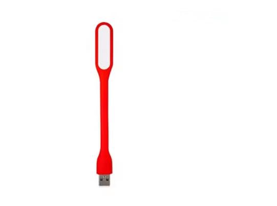 Eli online Lámpara de lectura LED mini USB flexible para ordenador portátil, banco de energía y portátil, luz nocturna con protección ocular, 10 colores a elegir (rojo)