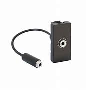 Prise Jack 3.5mm femelle Mosaic noir mat pour brancher votre système audio de salon