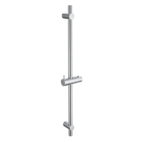 Barra de ducha de acero inoxidable de 70 cm, barra de ducha DETBOM con soporte para cabezal de ducha, giratorio 360° y ajustable, barra de ducha con fijaciones de pared variables para variable