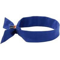 Image of Cooling Bandana, Fire Resistant, Evaporative Polymer Crystals for Cooling Relief, Tie for Adjustable Fit, Ergodyne Chill Its 6700FR,Blue
