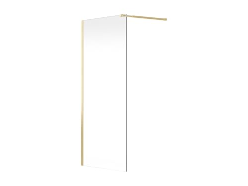 Vente-unique - Paroi de douche à l'italienne - Doré - Verre 6 mm - 120x200 cm - DAREN