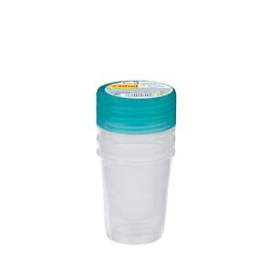 Genérico Recipiente de Plástico Redondo 240 ml Bosque Verde con rosca Paquete 3 ud. Pack 2