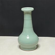 Amazon.co.jp: 加藤渓山 砧青磁 筍 花生 共箱 青磁 花入 茶道具k2909