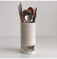 Self-Draining Utensil Drying Rack for Kitchen Counter, Compact and Durable, Beige, Perfect for Flatware & Silverware Durable and Compact Utensil Holder for Silverware, Draining Cup, 1 Pack