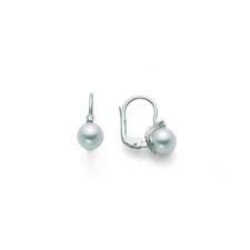 MilunaPearl Earrings 7.5-8 White Gold 18 kt