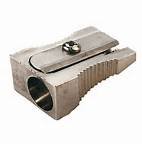 Qty 100 Metal Pencil Sharpeners Pocket-sized Diameter 8mm Single Hole Aluminum Metallic Silver