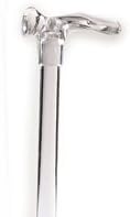 Acrylic Cane with Contour Grip Right Handle Clear
