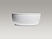 Kohler KOHLER 6369-0 Sunstruck 66-Inch X 36-Inch Oval Freestanding Bath with Fluted Shroud and Center Drain, White, 1-Pack,