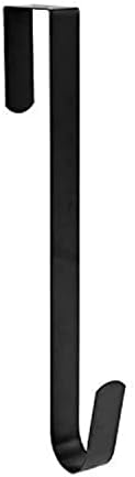Sattiyrch 15" Wreath Hanger for Front Door Metal Over The Door Single Hook, Black(1)