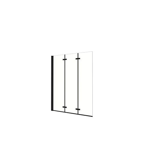 AICA Mampara de Bañera Abatible 3 Hojas Cristal Antical 6mm 3 veces plegable Tamaño (1280-1300) x1400mm