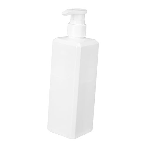 HOOTNEE 1pc White Liquid Soap and Shampoo Pump Bottle Refillable Container for Shower Gel and Lotion Convenient Press for Easy Use and Cleaning