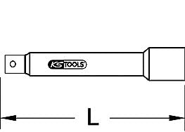 KS Tools 911.4884 3/8" Extension with knurling, 500 mm, Chrome - Image 2