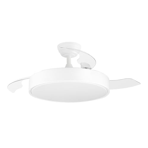 Orbegozo CP 140105 Ventilador de techo 105 cm 35W motor DC 6 velocidades 3 aspas retráctiles silencioso mando a distancia LED 36W 3600 lm 2700-4500-6500K reversible verano/invierno temporizador 1-2-4h