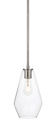 Xinbei Lighting Pendant Lighting, Modern 1 Light Glass Pendant Light Fixture Brushed Nickel Adjustable Kitchen Pendant Ceiling Light Xb-P1228-Bn #TOP5