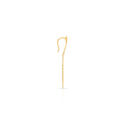 Image of Malabar Gold & Diamonds 14kt Yellow Gold Dangle Earrings - BIS Hallmark Certified for Birthday, Anniversary & Rakshabandhan Gift