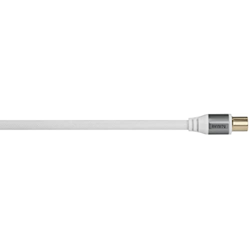 Cordon d'antenne TV coaxial mâle femelle avec câble blanc blindé pour récepteur TNT