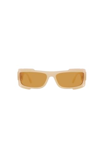 Image of Versace Man Sunglasses Opal Beige Frame, Dark Orange Lenses, 67MM