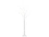 beliani albero di natale led in metallo bianco 160 cm per interni ed esterni lappi