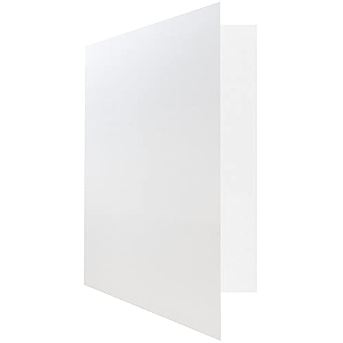 Jam Paper Premium Matte Cardstock Twin Pocket Folders - White - 6/Pack #TOP3