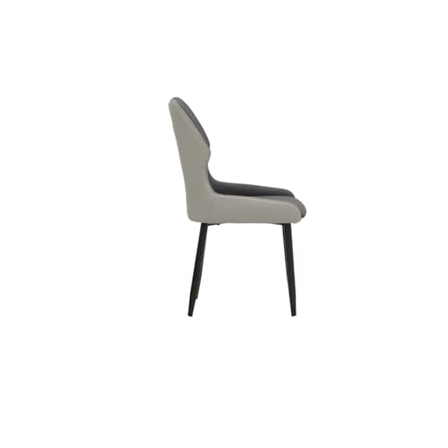 Image of Royaloak Lucca Italian Leatherette Marble Dining Chair | Cushioned Seat & Backrest with Lumbar Pillow Support | Dual Tone Leatherette Upholstery | Powder-Coated Metal Legs | Dining Chair