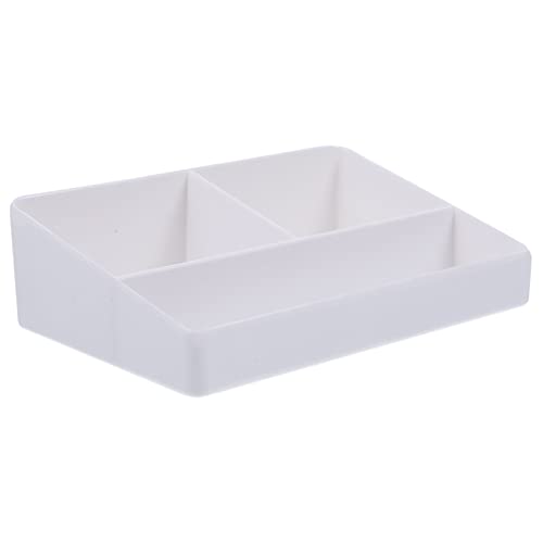Cabilock Organizer Per Bar Del Caffè e Scatola Porta Bustine Di Zucchero e Tè in Plastica Bianca, 3 Scomparti, Per Ufficio, Casa, Ristorante e Banco