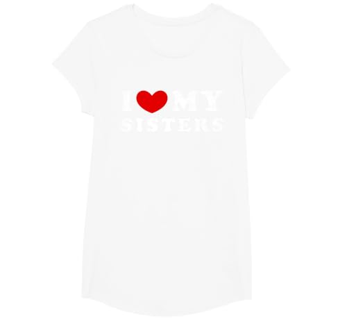 I Love My Sisters, I Heart My Sisters T-Shirt, Girls, White, X-Small