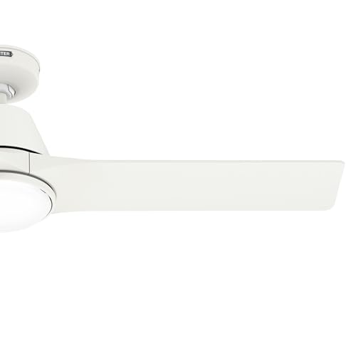 Image of Hunter 52 inch Aeronaut Outdoor Smart Ceiling Fan, LED Light, Remote, White