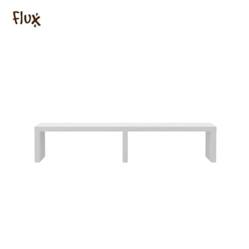 Image of flux Monitor Stand Wooden | Monitor Stand Riser | PC Stand For Desktop Table | , with 3 leg support, Non-Slip | Material: Particle Board Wood | Size: (59.5 cm x 20cm x 12cm) white