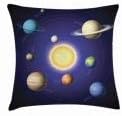 Ambesonne Space Throw Pillow Cushion Cover, Solar System Illustration Showing Planets Around Sun Harmony Galaxy Science Room, Decorative Square Accent Pillow Case, 24" X 24", Space Blue 24" x 24" Space Blue