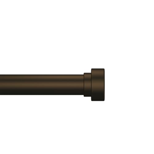 Joydeco Brass Curtain Rod for Windows 32 to 144 inches,1 inch Diameter Adjustable Decorative Window Single Rod with Aluminium Finials