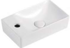 Lavabo céramique blanc Aloni petit espace vasque lave-mains gauche