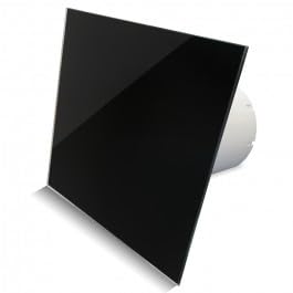 Whisper Pro-Design Badezimmerlüfter - Ø100 mm - Schwarz - Flaches Glas - Leiser Betrieb - Energiesparend