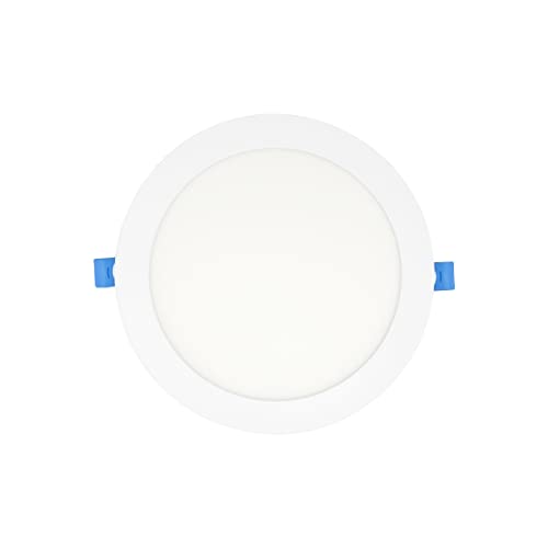 Eurekaled – Faretto LED da incasso slim tondo 20W foro 225mm luce naturale 4000K IP20 luce diffusa con angolo apertura di 120° spessore 11mm, lampada LED per cartongesso diametro esterno 240mm