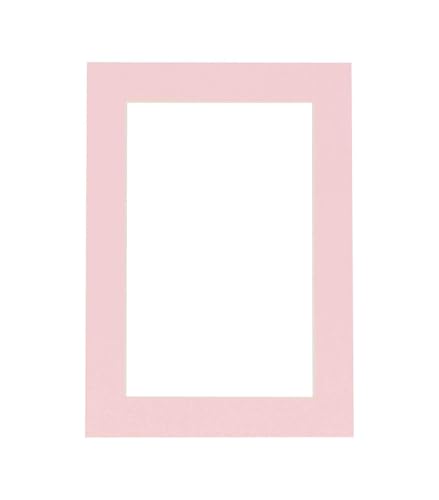 11x14 Mat Bevel Cut for 9x12 Photos - Acid Free Soft Pink Precut Matboard with Backing Board and Crystal Clear, Self Seal Photo Mat Bag - for Pictures, Photos, Framing - 4-ply Thickness