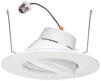 Maxlite RRA6109CSW Residential Retrofit Downlight - 6 Inch, LED Recessed Lighting, 120V Triac Dimmable, CCT Selectable, Flush Mount Ceiling Light, White Finish