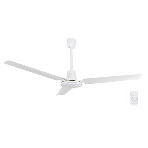 Orbegozo CF 85120 Ventilador de techo con 5 velocidades, Interruptor de pared, 3 palas, 120 cm diámetro, 70 W, Blanco