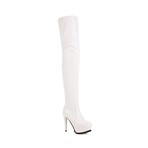 Bottes de discothèque talons hauts 12cm minces danse pôle genou