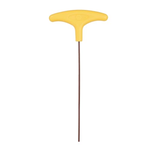 sourcing map T-Handle Hex Key Wrench 2.5mm Metric S2 Steel Extra Long Arm Yellow T-Key Flat End Inner Hexagon Spanner Repairing Tool for Home Auto Maintenance Bike Motorcycle Repair