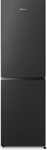 Hisense RB327N4ABD 50/50 Split 256 Litre 182cm High x 55cm Wide 3 Freezer Compartment Freestanding No Frost Fridge Freezer - Reversible Door - Wine Rack - Black - 2 Year Warranty