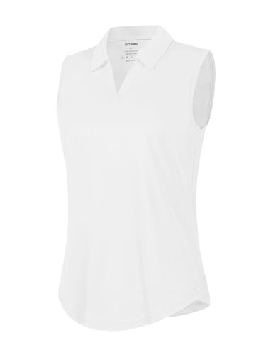 Image of Idtswch Women's Sleeveless Golf Polo Shirts V-Neck Collared UPF 50+ Quick Dry Lightweight Workout Athletic Tennis Tops