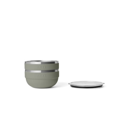 Image of YETI Rambler Bowls, Vacuum Insulated, Stackable and Nestable Stainless Steel Bowl with Lid, 2 Quart, Pampa Green