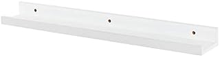 Harbour Housewares 1x White 57cm Floating Childrens Gallery Picture Ledge Wall Shelf Gallery Bookshelf Storage Set Easy To Install Office, Bedroom, Living Room, Storage Mounted Shelves
