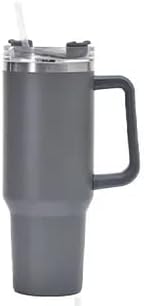 Miniatura 4 de Botella de vaso de acero inoxidable ruseble de 40 onzas con tapa y popote (NEGRO)