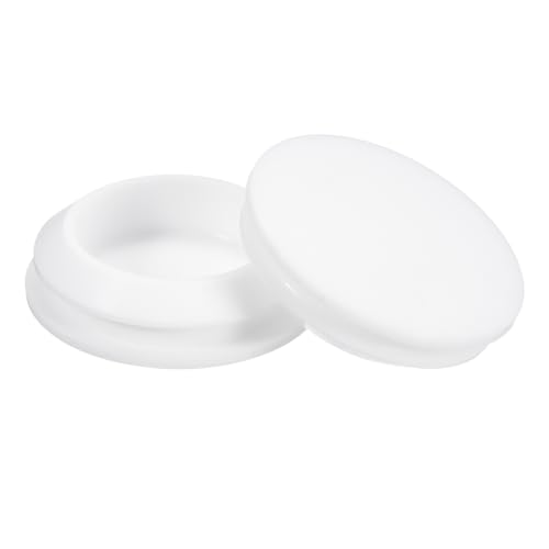 Image of uxcell 4 Pcs Silicone Plugs, Rubber Round Snap in Locking Hole Plugs for 25-27mm Hole, Hole Stoppers Waterproof Hole Plug for Metal Tube, Furniture End Caps Inserts, White