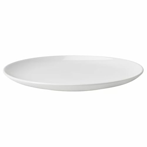 IKEA GODMIDDAG Plate, White, 26 cm Diameter, Feldspar Porcelain, Microwave and Dishwasher Safe